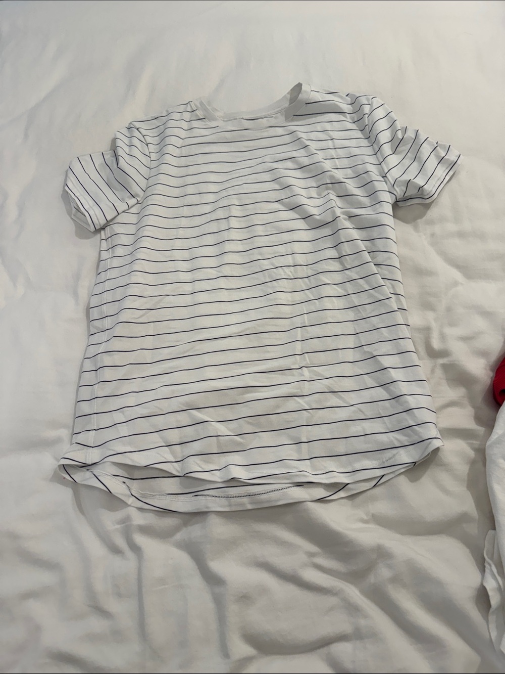 White Tee with Thin Navy Stripes lululemon